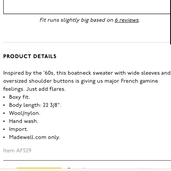 Madewell Calloway Boatneck Pullover Sweater Buttons Red Wool Blend Small - Picture 10 of 10